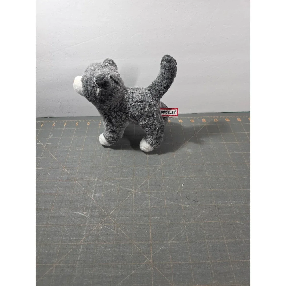 Douglas Plush Cat Grey White Stuffed Animal Kitten Standing 8 Inch Small